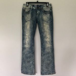 Express acid wash ripped denim